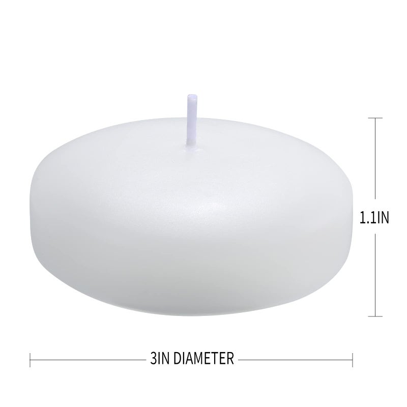 flamecan 24 Pack Floating Candles  3  White Unscented Dripless Wax Burning Candles  for Cylinder Vases  Weddings  Party and Holiday - Image 2
